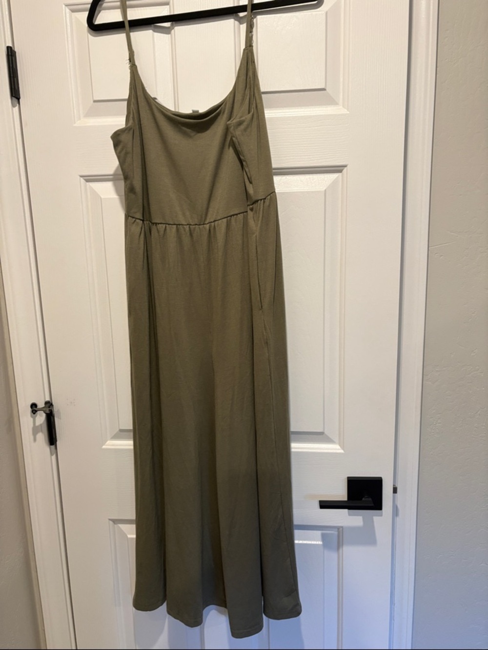 Olive Green Spaghetti Strap Maxi Jumper